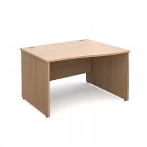 Maestro 25 PL Right Hand Wave Desk 1200mm - Beech Panel Leg Design