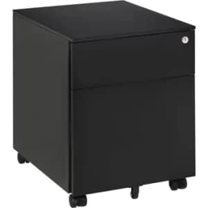 Vertical File Cabinet Steel Lockable with Pencil Tray and Casters Home Filing Furniture for A4, Letters, and Legal-sized Files, 39 x 48 x 48.5cm,