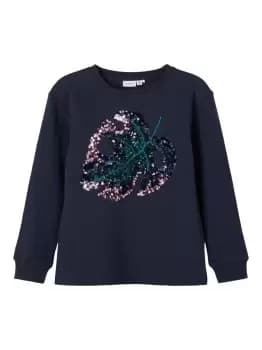 NAME IT Sequin Embellished Sweatshirt Women Blue