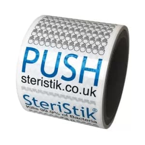 Deflecto SteriStik Door Push 225mm x 75mm Pack of 10 STP-75