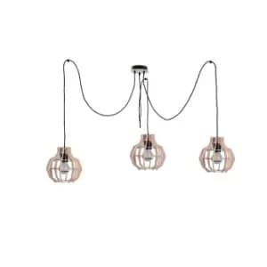 Bento Cluster Pendant Ceiling Light Small Natural, 3x E27