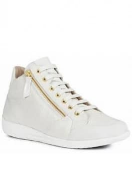Geox D Myria B Side Zip Trainer - Off White