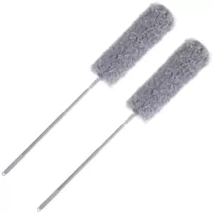 Set of 2 Duster Grey with Telescopic Stick