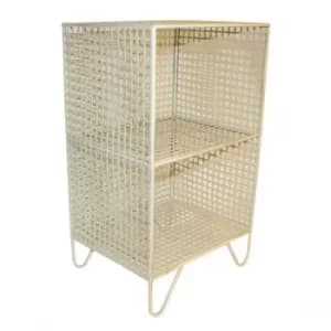 2 Tier Square Side Table Cream