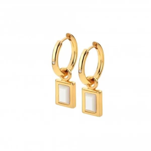 Rectangle Mother of Pearl Earrings DE765