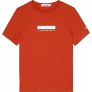 Calvin Klein Jeans Small Block Logo T-Shirt - Orange