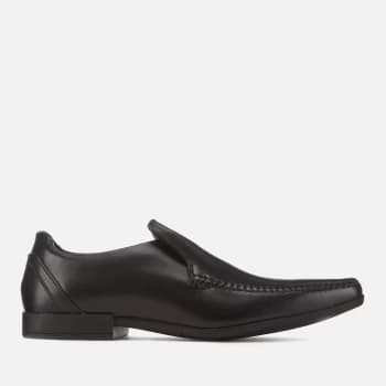 Clarks Mens Glement Seam Leather Slip-On Shoes - Black - UK 10