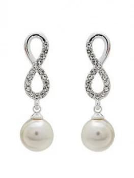 Jon Richard Silver Plate Infinity And Pearl Earring