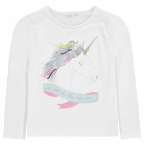 Billieblush Unicorn T Shirt - IVORY 121