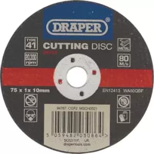 Draper Metal Cutting Disc 75mm 1mm 10mm