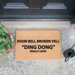Artsy Doormats Yell Ding Dong Doormat