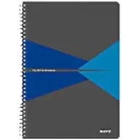 LEITZ Office Wirebound Notebook A4 Ruled Cardboard Blue Perforated Pack of 5