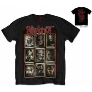 Slipknot New Masks Mens Blk T Shirt Large