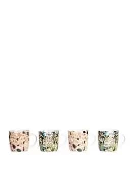 Kitchencraft Terrazzo Floral Set Of 4 Barrel Mugs