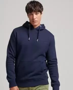 Superdry Mens Organic Cotton Essential Logo Hoodie Navy / Rich Navy Marl - Size: L