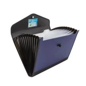 Original Concord 13 Part Foolscap Polypropylene Expanding Organiser File BlueBlack