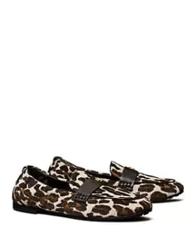 Tory Burch Womens Leopard Print Apron Toe Loafers