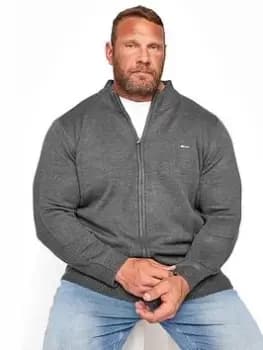 BadRhino Essential Full Zip Knitwear - Grey, Size 2XL, Men