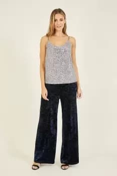 Silver Sequin 'Corlette' Vest Top