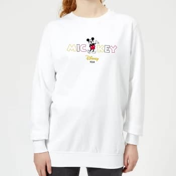 Disney Mickey Mouse Disney Wording Womens Sweatshirt - White - XL