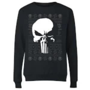 Marvel Punisher Womens Christmas Sweatshirt - Black