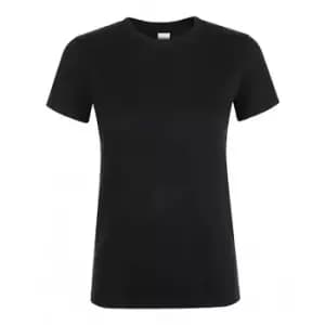 SOLS Womens/Ladies Regent Short Sleeve T-Shirt (S) (Deep Black)