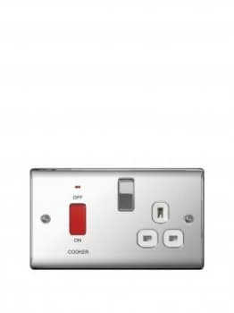 British General Electrical Raised Cooker Socket - Polished Chrome