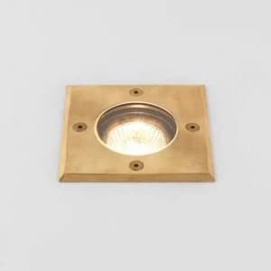 1 Light Square Coastal Ground Light Natural Brass IP65, GU10