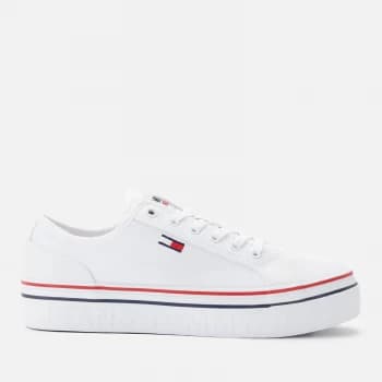 Tommy Jeans Womens Vulcanised Flatform Trainers - White - UK 3.5