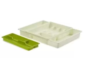 Whitefurze Adjustable Drawer Organizer, Cream, 52cm