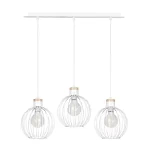 Barbado White Wire Frame Pendant Ceiling Light 1x E27