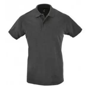 SOLS Mens Perfect Pique Short Sleeve Polo Shirt (3XL) (Charcoal Marl)