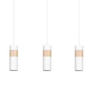 Akari White Bar Pendant Ceiling Light 3x GU10