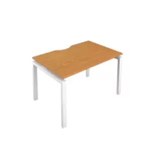Telescopic 1 Person Bench 1200 X 800 Cut Out Nova Oak - White
