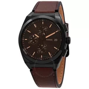 Fossil Men Everett Chronograph Brown Eco Leather Watch