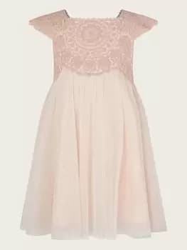 Monsoon Baby Girls Estella Dress - Pink, Size 0-3 Months