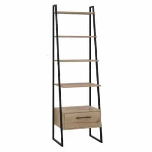 Brooklyn ladder shelf unit with Black metal legs