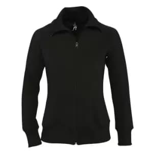 SOLS Womens/Ladies Soda Full Zip Active Sweat Jacket (M) (Black)
