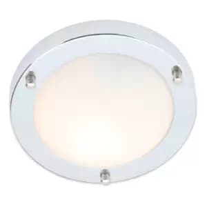 Spa 180mm Delphi Flush Ceiling Light Opal Glass and Chrome