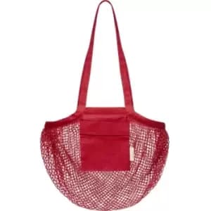 Bullet Pune Mesh Organic Cotton Tote Bag (One Size) (Red) - Red
