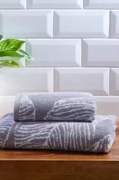 'Matteo' Luxury 100% Cotton Leaf Motif Jacquard Towel