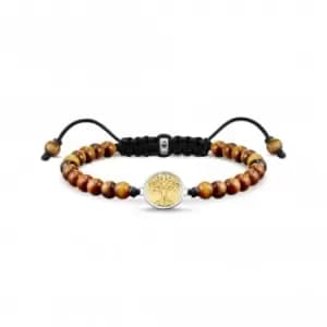 Sterling Silver Brown Tree of Love Pendant Bracelet A2048-894-2-L22V