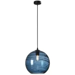 Schuller Geos Dome Pendant Ceiling Light Matt Black, Dark Blue, E27