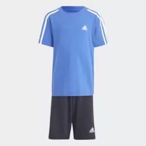 Cotton T-Shirt/Shorts Outfit with Logo Print