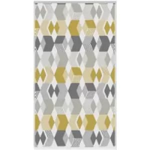 Hexagon Jacquard 100% Cotton 550gsm Bath Towel, Grey - Fusion