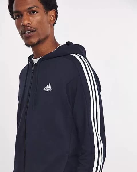 adidas 3 Stripes Full Zip Hoodie