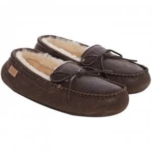 Just Sheepskin Torrington Mocassin Slipper - Dark Brown