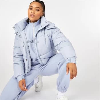 Jack Wills Eco Cropped Puffer Jacket - Blue