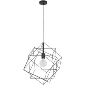 Straiton Wire Frame Pendant Ceiling Light Black - Eglo