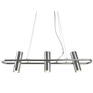 3 Light Ceiling Pendant Bar Chrome, GU10
